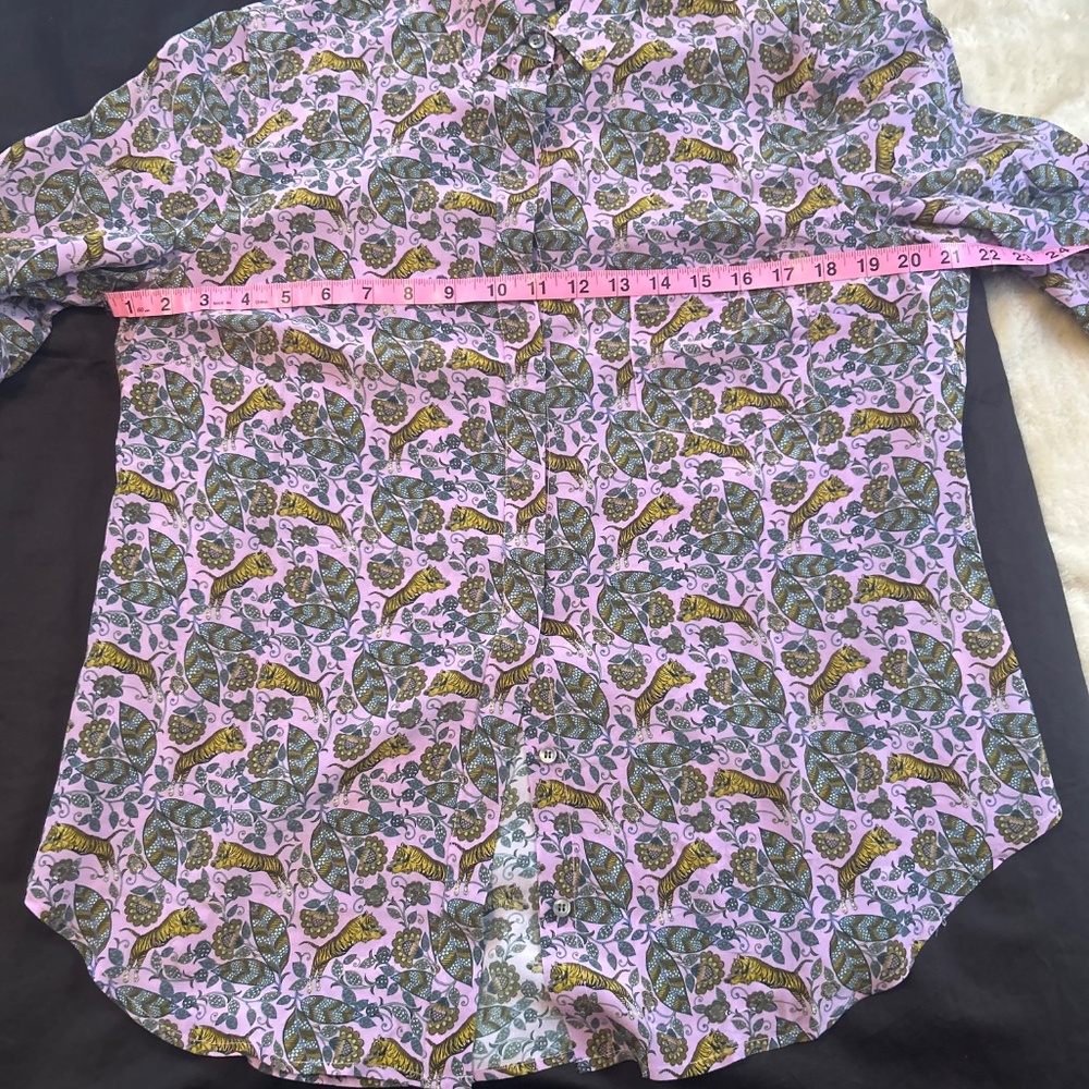 J.Crew Silk Floral Tiger Blouse Size 12 - Picture 5 of 6